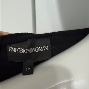 Emporio Armani Black Textured Crop Top